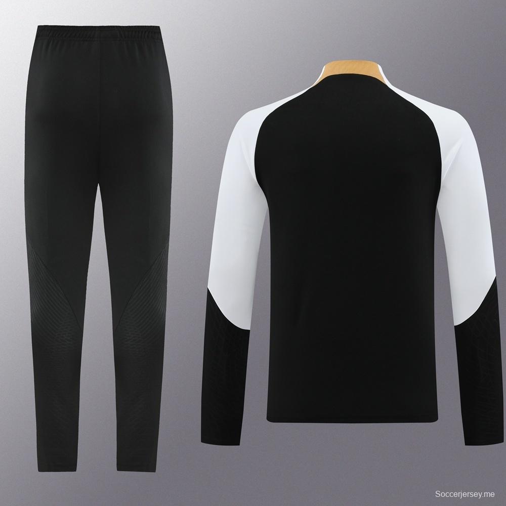 25/26 تشيلسي جاكيت تشيلسي أسود نصف سحاب + بنطلون طويل + بنطلون طويل