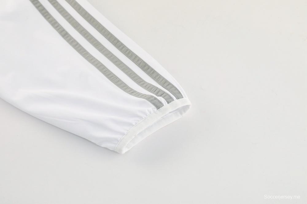 25/26 ريال مدريد جاكيت أبيض نصف سحاب + بنطلون طويل S-3XL