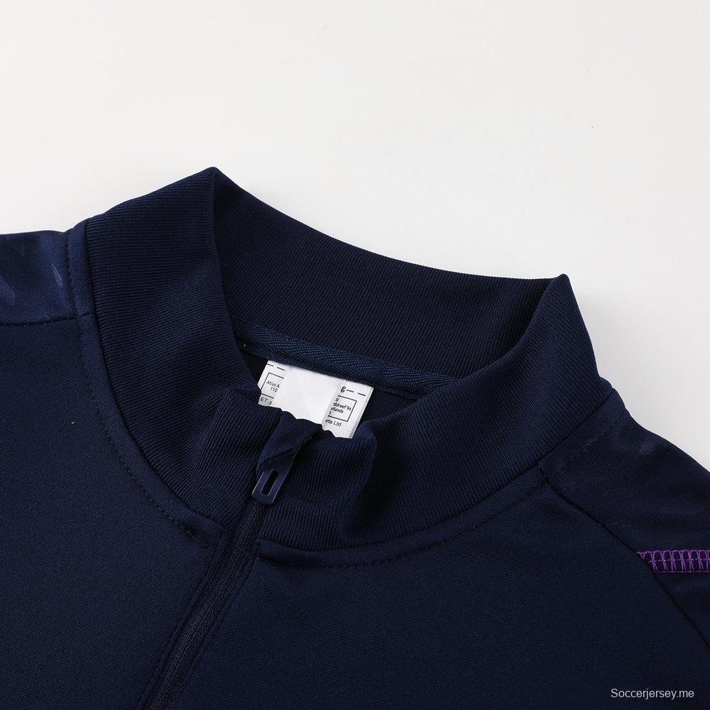 23/24 الأرجنتين 23/24 أزرق ملكي S-2XL سترة نصف سحاب + بنطلون طويل