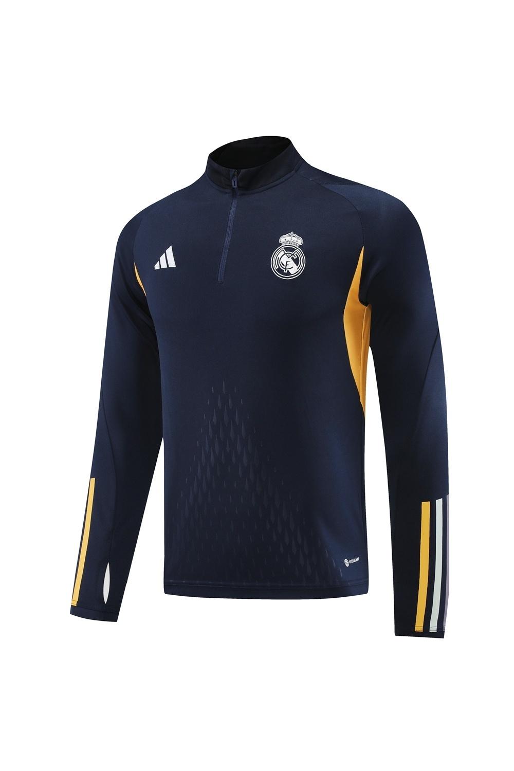 25/26 ريال مدريد جاكيت أزرق ملكي نصف سحاب أزرق + بنطلون طويل
