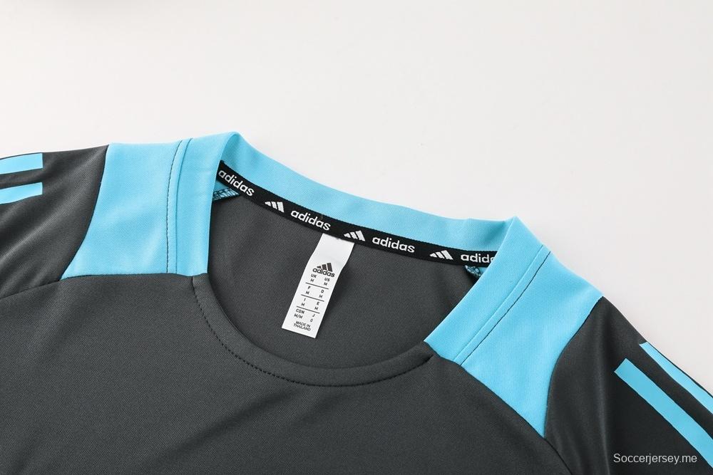 2025 الأرجنتين 2025 كم قصير رمادي داكن + شورت كرة قدم قصير رمادي داكن