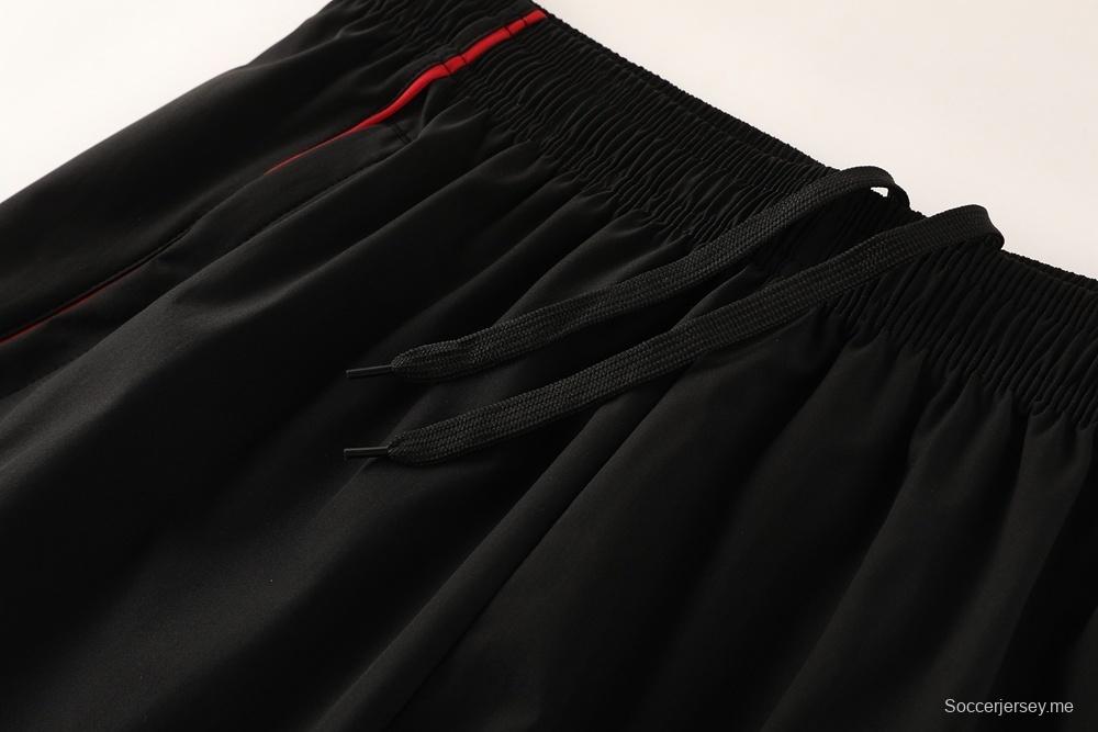 25/26 ليفربول أسود S-2XL أسود جاكيت نصف سحاب + بنطلون طويل + بنطلون طويل