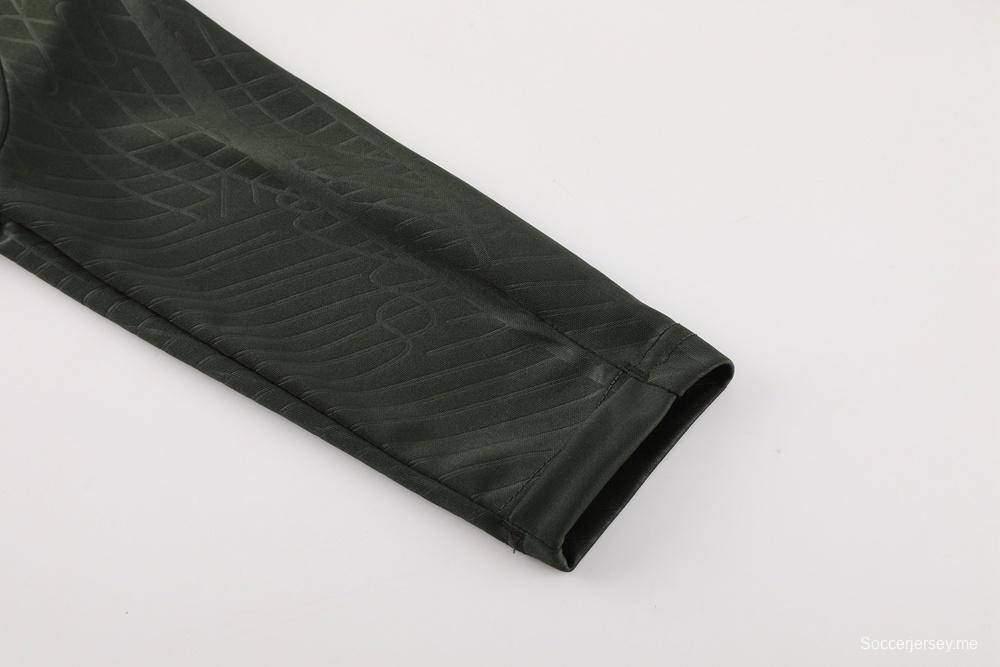 23/24 برشلونة أخضر داكن S-2XL أخضر غامق S-2XL جاكيت نصف سحاب + بنطلون طويل