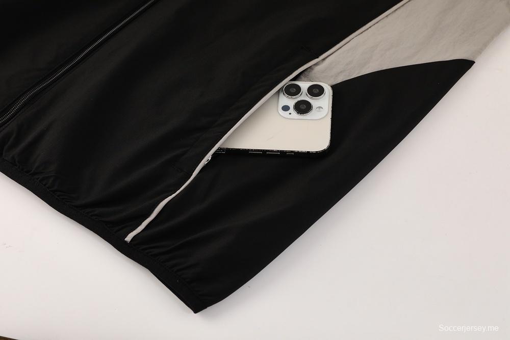 25/26 نيوكاسل يونايتد أسود S-3XL أسود جاكيت نصف سحاب + بنطلون طويل + بنطلون طويل