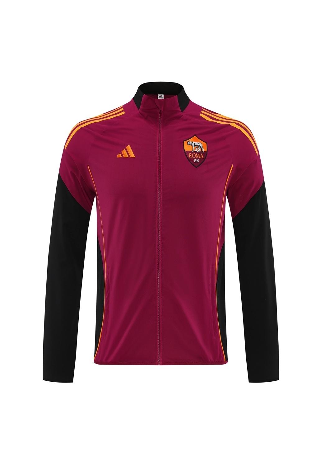 25/26 AS Roma مارون S-3XL كسترة نصف سحاب + بنطلون طويل + بنطلون طويل