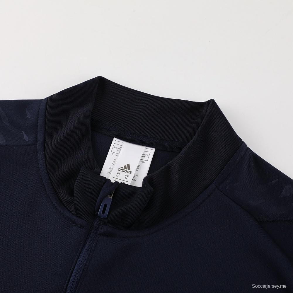 25/26 ريال مدريد جاكيت أزرق ملكي نصف سحاب أزرق + بنطلون طويل