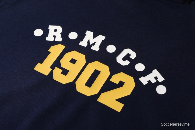 25/26 ريال مدريد جاكيت أزرق ملكي نصف سحاب أزرق + بنطلون طويل S-2XL