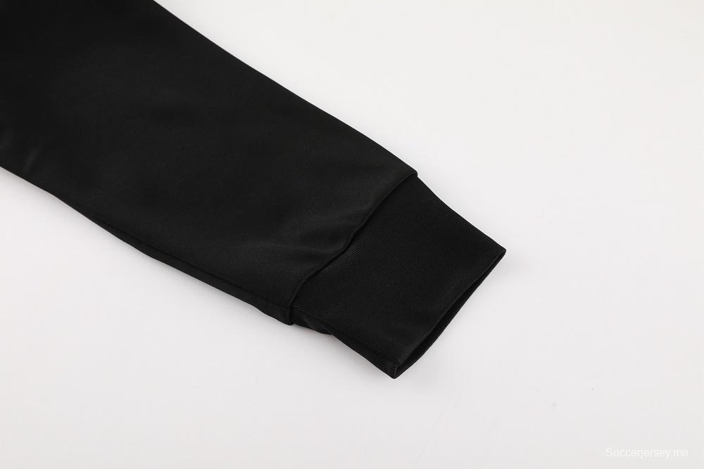 23/24 نيوكاسل أسود S-2XL أسود جاكيت نصف سحاب + بنطلون طويل