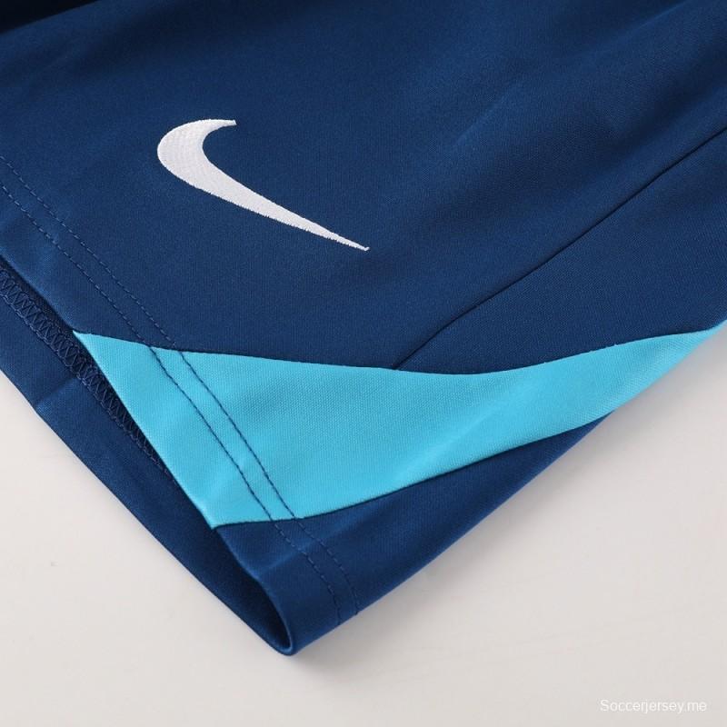 2025 البرتغال 2025 أزرق ملكي بأكمام قصيرة أزرق + شورت كرة قدم قصير