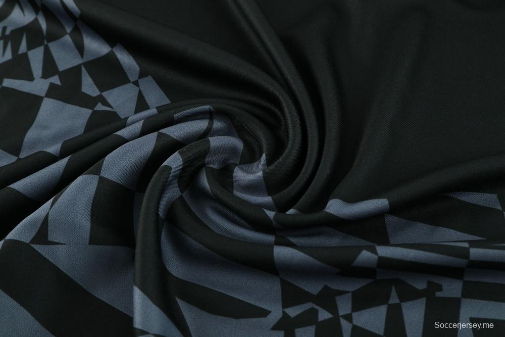 23/24 نيوكاسل أسود S-2XL أسود جاكيت نصف سحاب + بنطلون طويل