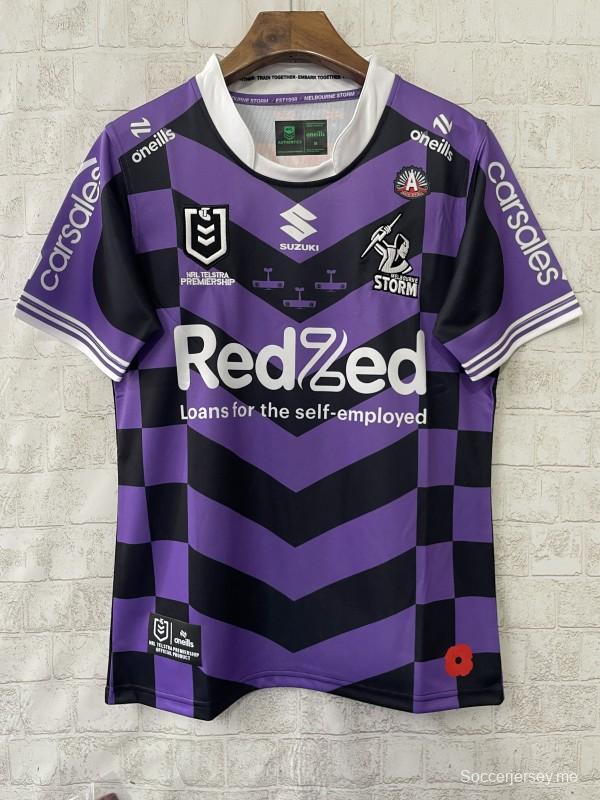 25/26 Melbourne Storm Purple with Black Checkered Chevrons Jersey