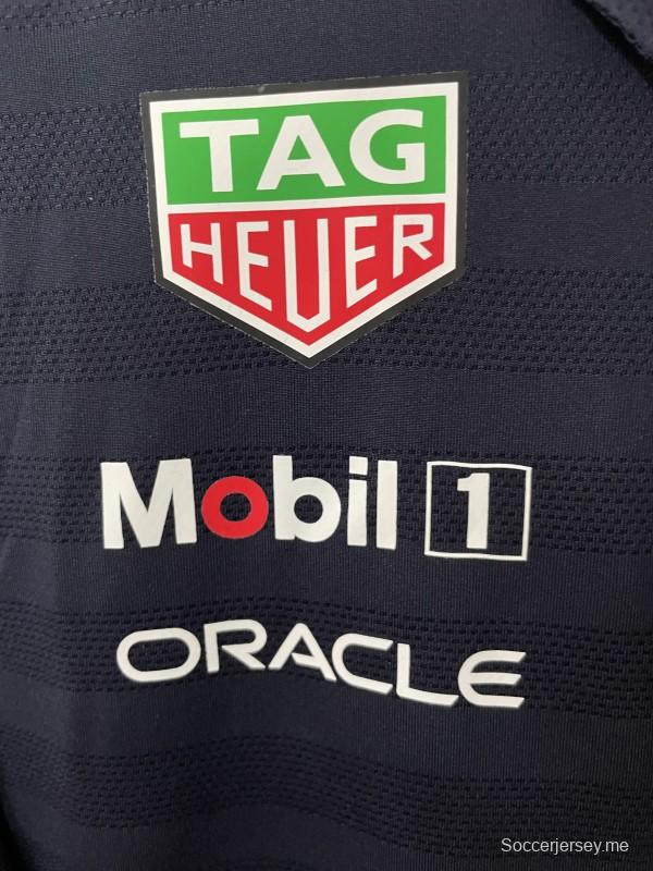 قميص بولو أوراكل أوراكل ريد بول لسباق الفورمولا 1 2026 أزرق كحلي بخطوط حمراء