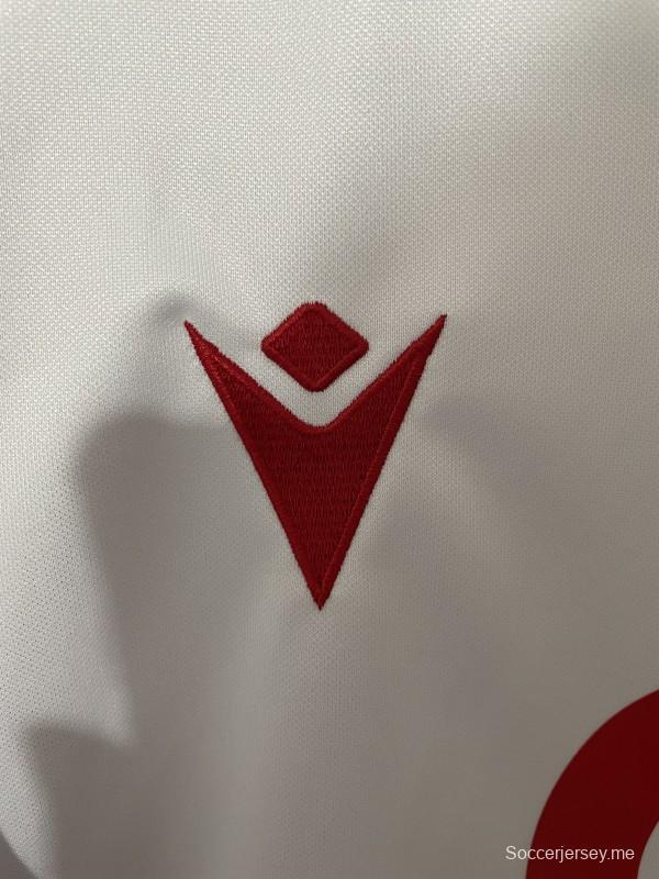 2025 ويلز 2025 قميص ويلز أبيض بحافة حمراء وخضراء خارجي