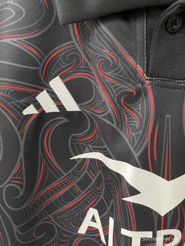 2026 قميص ماوري أول بلاكس أسود مع قميص ماوري تيكي كارفينج