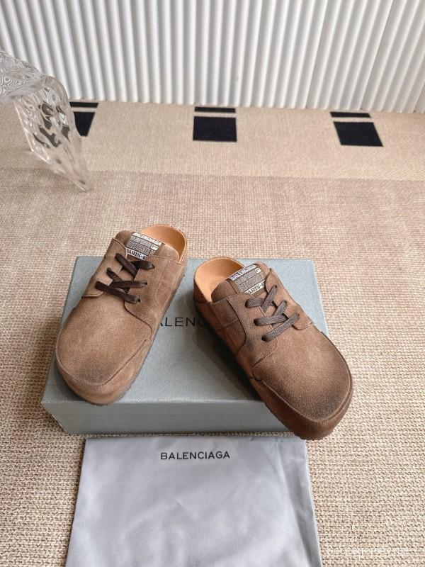Balenciaga x Birkenstock Boston Closed-Toe Soft Footbed Platform Sandals - AS00260