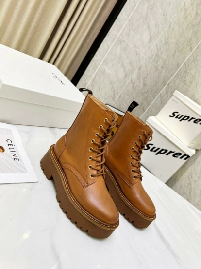 CELINE Triomphe Thin Strap Platform Ankle Boots - L Y00320