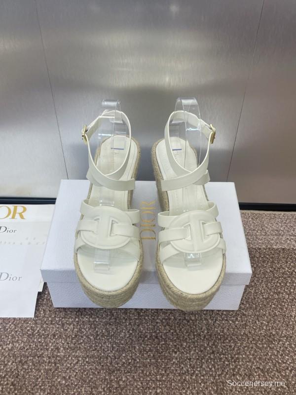 حذاء ديور D-Club D-Club جيلي ملون مجوف بحزام متقاطع ذو كعب عالٍ نسائي - KFY00290