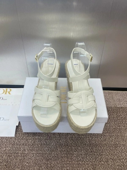 حذاء ديور D-Club D-Club جيلي ملون مجوف بحزام متقاطع ذو كعب عالٍ نسائي - KFY00290