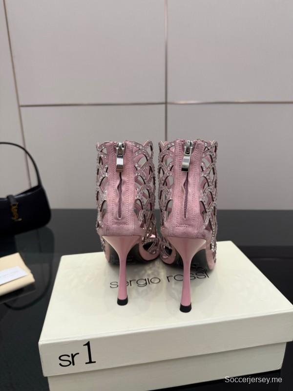 صندل سيرجيو روسي صندل حورية البحر 2025 من مجموعة SS صندل بكعب عالٍ أنيق بشبكة صيد السمك - KFY00470