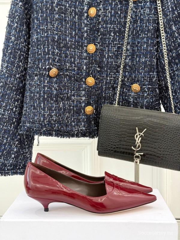 حذاء ذا رو بكعب عالٍ مدبب من الأمام بكعب مدبب من الأمام بتصميم بسيط - KFY00320