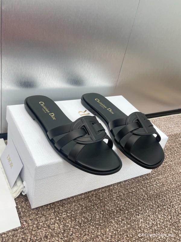 صندل ديور D-Club D-Club جيلي ملون مجوف بحزام متقاطع للنساء - KFY00280