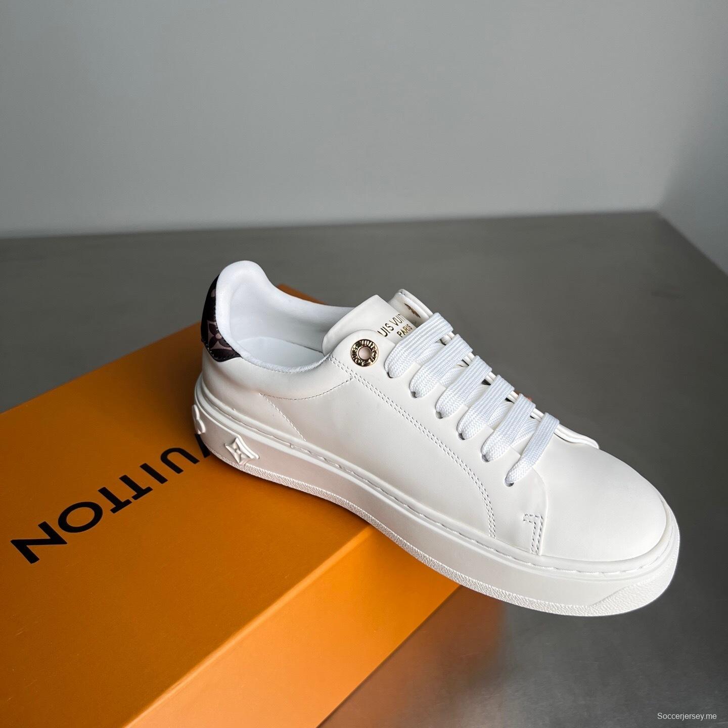 لويس فويتون تاكاشي موراكامي × LV Time Out Cherry Blossom Series من لويس فويتون حذاء رياضي مسطح منخفض من الجلد بمقدمة مستديرة - YC