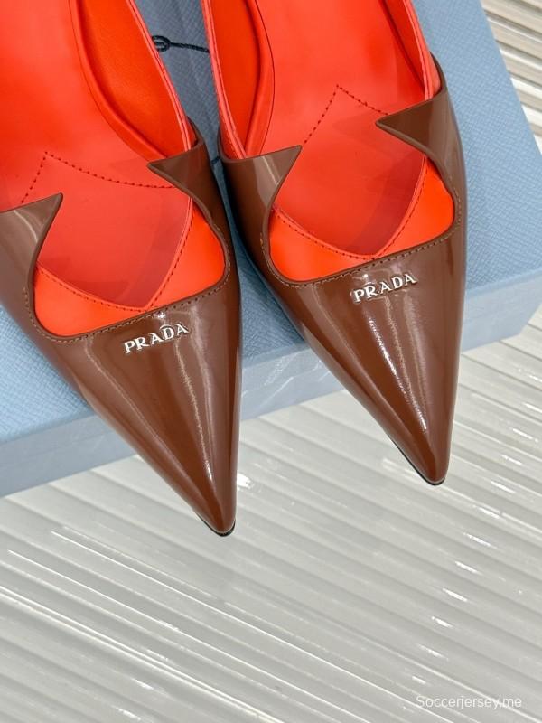 PRADA 2025/SS حذاء فردي بكعب مدبب من الأمام بكعب واحد - KFY00310