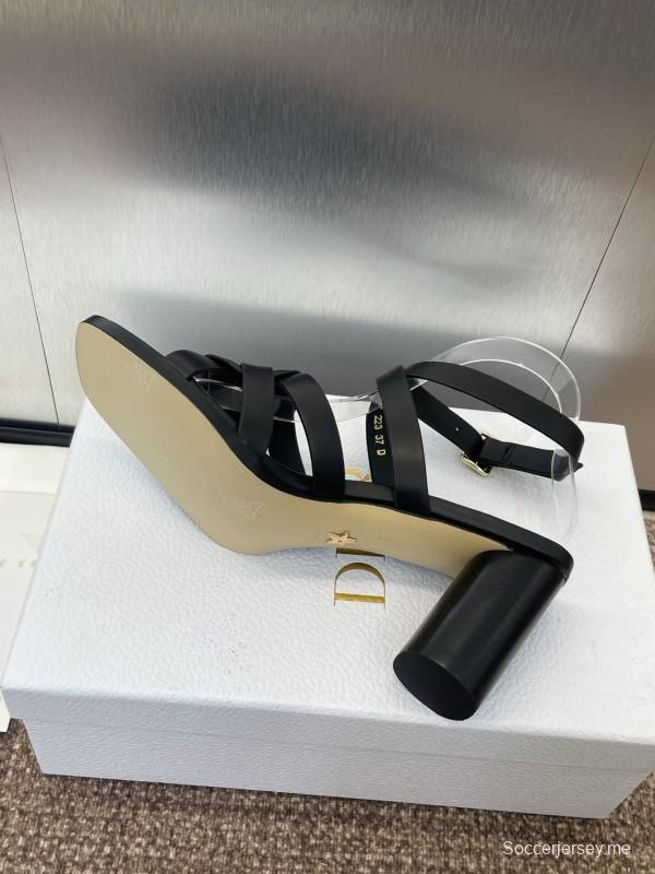 حذاء ديور D-Club D-Club جيلي ملون مجوف بحزام متقاطع ذو كعب عالٍ نسائي - KFY00290