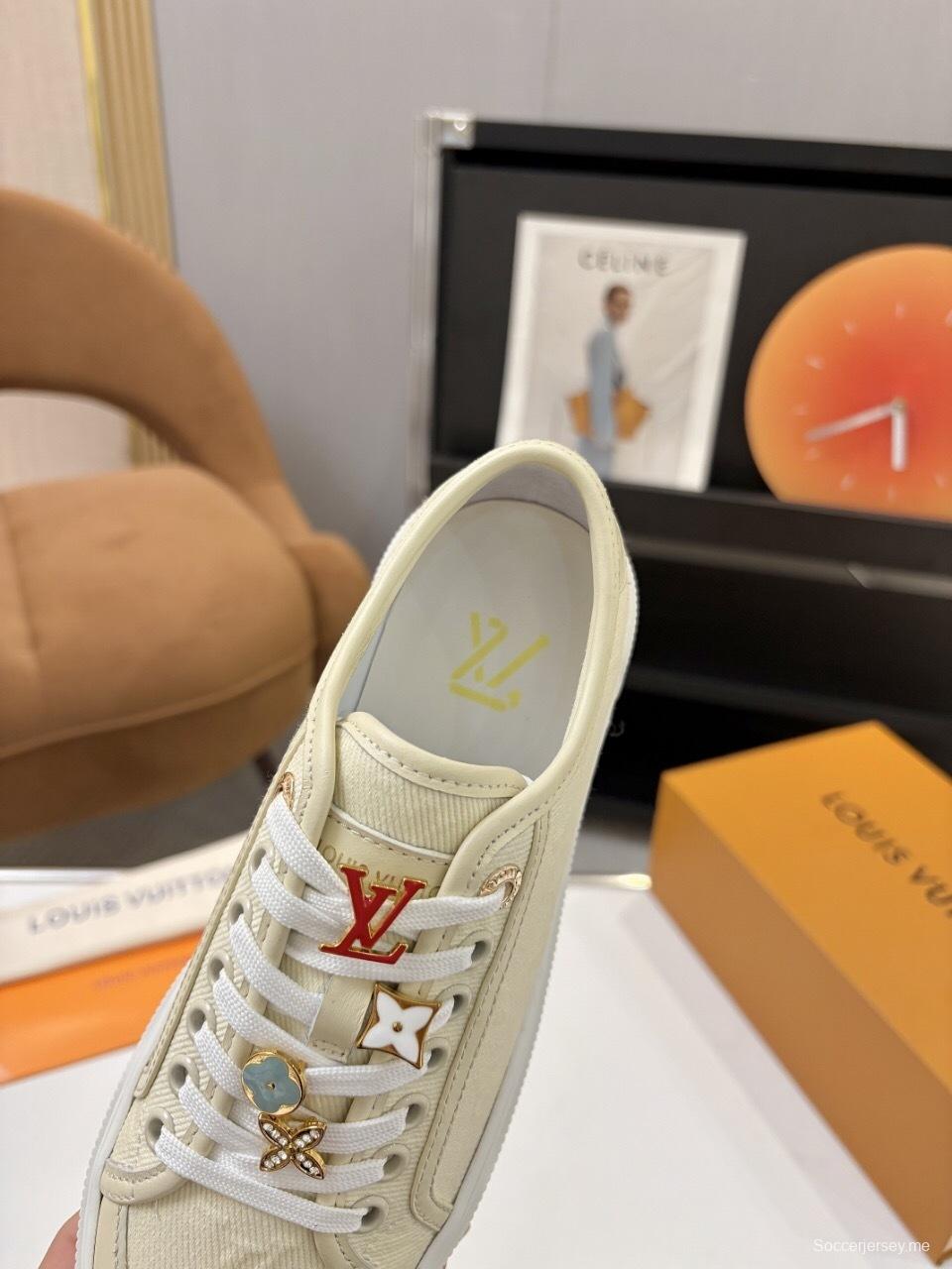 حذاء تزلج رياضي من سلسلة لويس فويتون لاجون بنعل سميك بنقشة الدنيم - AS00300