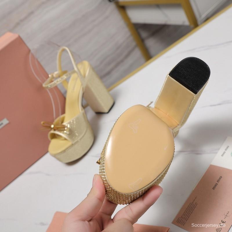 صندل بلينج بلينج سواروفسكي بكعب 11.5 سم من ميو ميوبيو - KFY00340