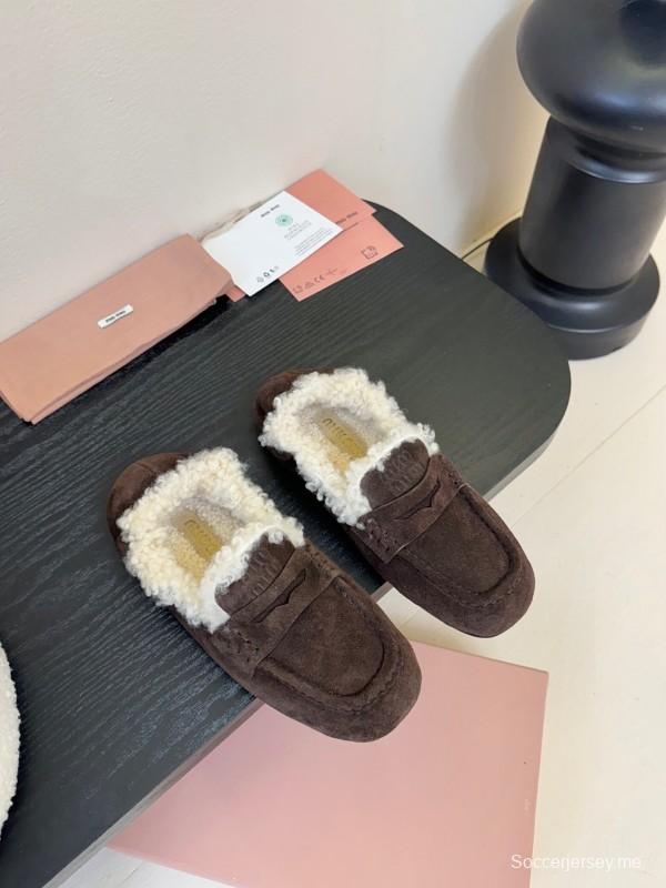 حذاء بدون كعب بتصميم من الصوف من MIUMIU - KFY00320