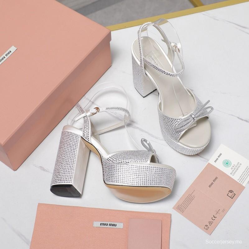 صندل بلينج بلينج سواروفسكي بكعب 11.5 سم من ميو ميوبيو - KFY00340