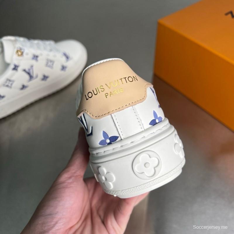 لويس فويتون تايم آوت من مجموعة Cherry Blossom Collection جلد بمقدمة مستديرة ومسطحة ومنخفضة القمة للنساء - YC