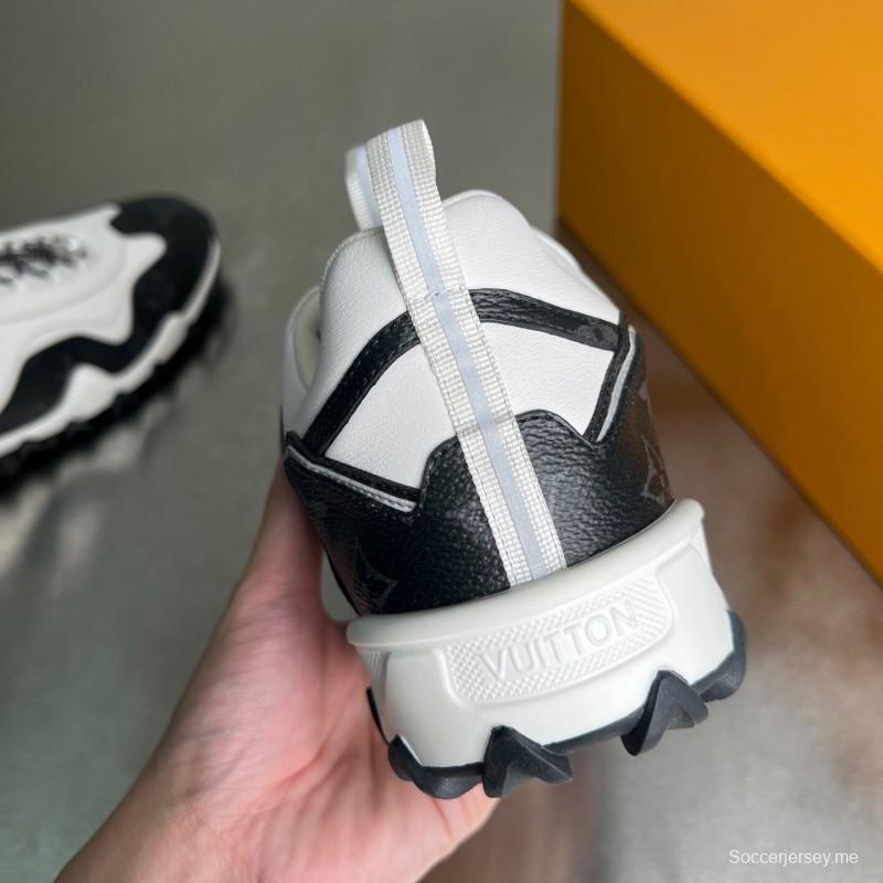 حذاء Lv RUSH من لويس فويتون Lv RUSH من جلد العجل المعدني LV الدائري الدائري المقاوم للانزلاق، حذاء كاجوال منخفض الكمال - YC