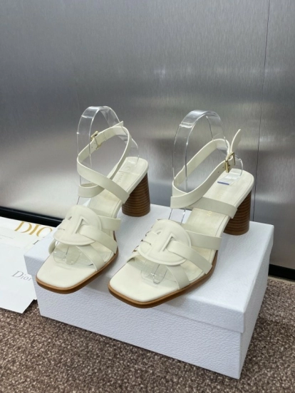 ديور دي-كلوب دي-كلوب حذاء نسائي بكعب عالٍ مجوف اللون مجوف بحزام متقاطع بكعب عالٍ للنساء - KFY00290