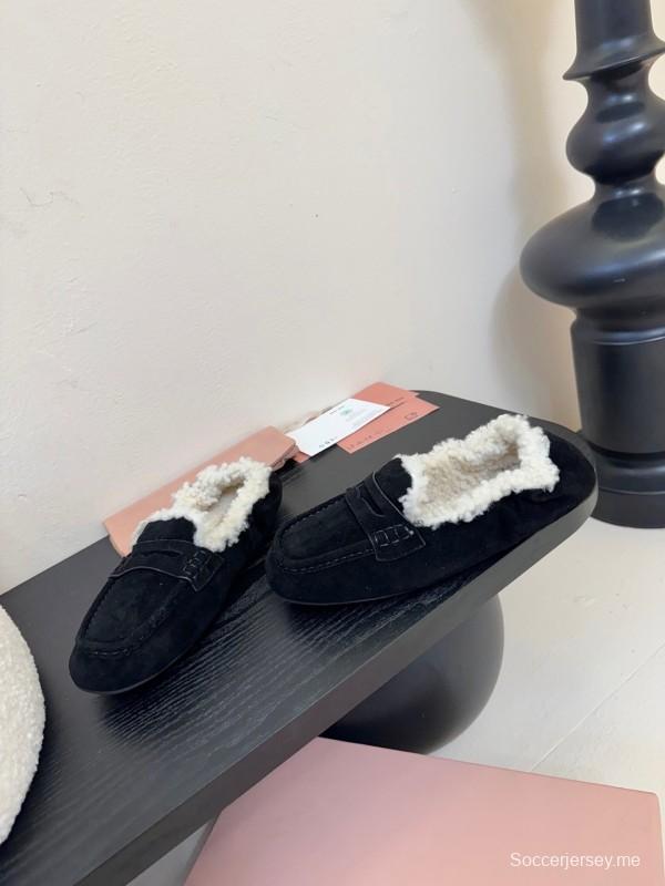 حذاء قطني من الصوف بنعل سميك بنمط بريطاني جديد من الصوف - KFY00320