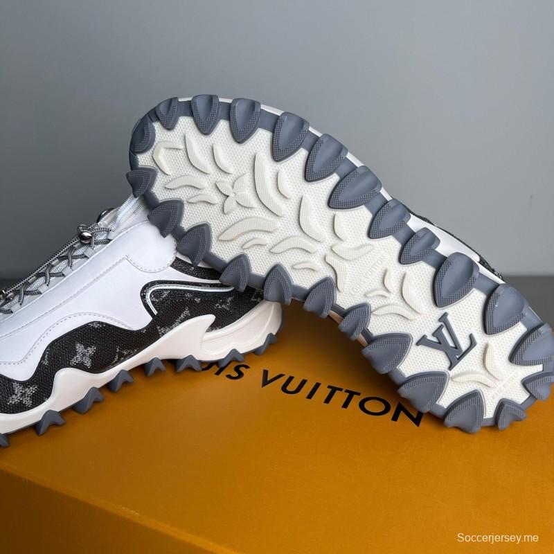 حذاء LV RUSH RUSH من جلد العجل المعدني LV الدائري الدائري المقاوم للانزلاق ذو تصميم كاجوال منخفض - YC