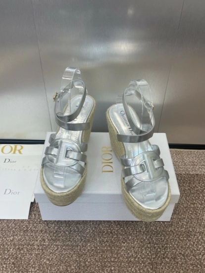 حذاء ديور D-Club D-Club جيلي ملون مجوف بحزام متقاطع ذو كعب عالٍ نسائي - KFY00290