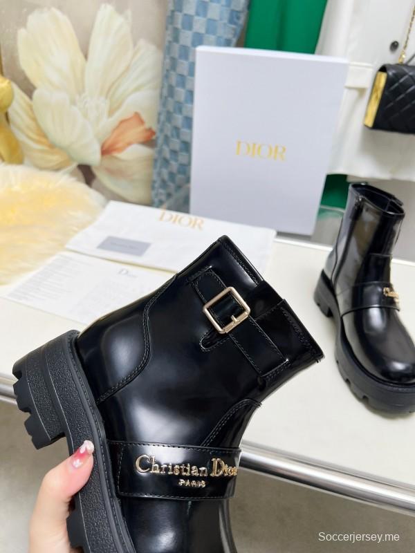 ديور 2025/SS حذاء مارتن بنعل سميك بنعل سميك من ديور 2025/SS جديد خريف وشتاء بريطاني الطراز بروغ بنعل سميك - LY00330