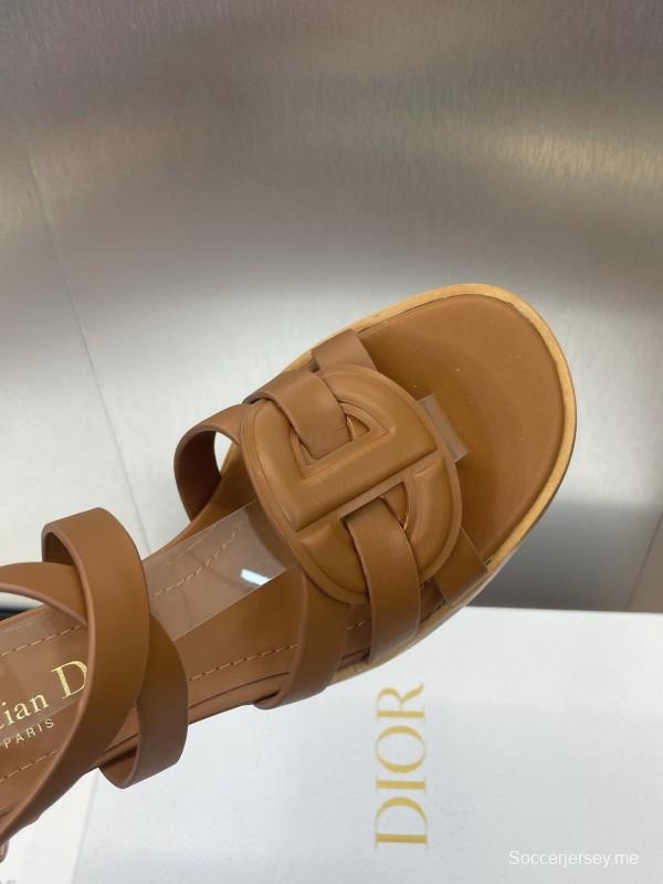 حذاء ديور D-Club D-Club جيلي ملون مجوف بحزام متقاطع ذو كعب متوسط للنساء - KFY00290