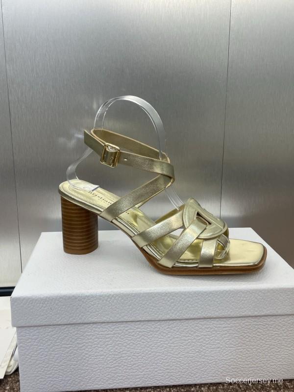 حذاء ديور D-Club D-Club جيلي ملون مجوف بحزام متقاطع ذو كعب عالٍ نسائي - KFY00290