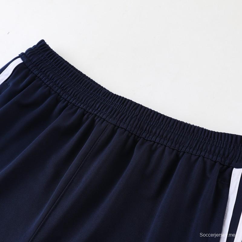 2025 أديداس 2025 جاكيت أزرق ملكي بسحاب كامل + بنطلون طويل