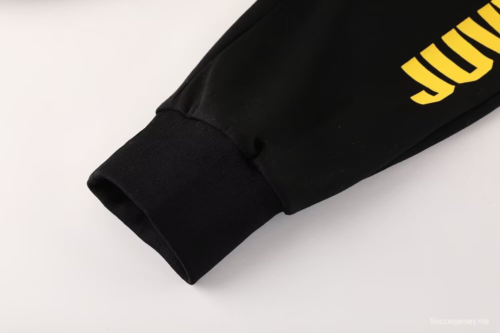 25/26 يوفنتوس سويت شيرت أسود كامل بسحاب + بنطلون طويل + جاكيت أسود بسحاب