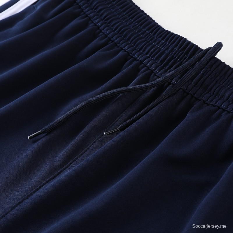 2025 أديداس 2025 جاكيت أزرق ملكي بسحاب كامل + بنطلون طويل