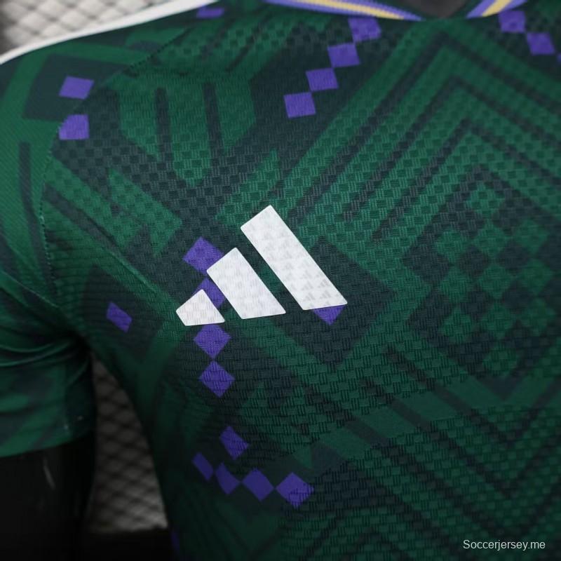 إصدار اللاعب 2026 قميص المنتخب السعودي 2026 أخضر اللون الأخضر بنقشة الماس الهندسية