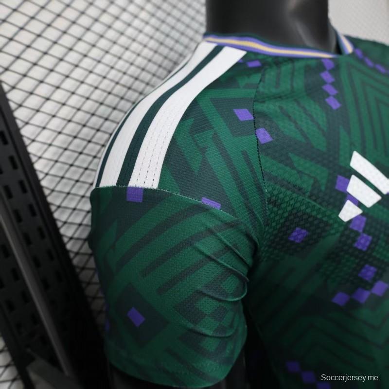 إصدار اللاعب 2026 قميص المنتخب السعودي 2026 أخضر اللون الأخضر بنقشة الماس الهندسية