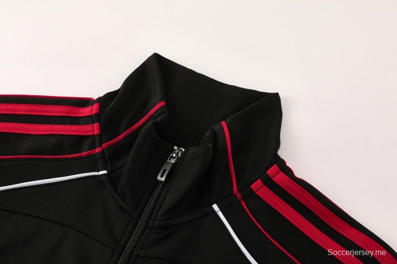 25/26 نادي ليفربول لكرة القدم سترة رياضية بسحاب كامل أسود + بنطلون طويل + سترة رياضية + بنطلون طويل