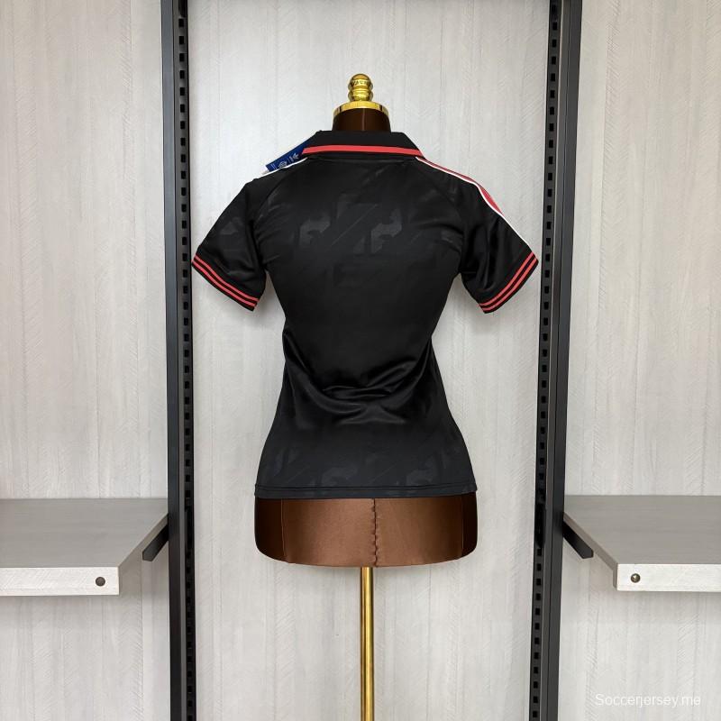 25/26 قميص نسائي فلامنكو ريترو أسود اللون أسود 25/26