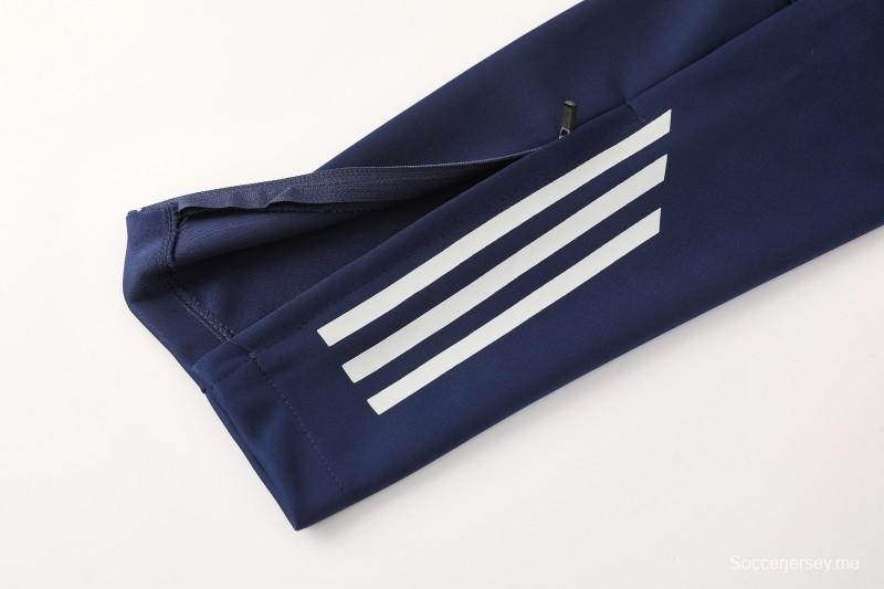 25/26 أرسنال سترة رياضية بسحاب كامل أزرق داكن اللون الأزرق الداكن + بنطلون طويل