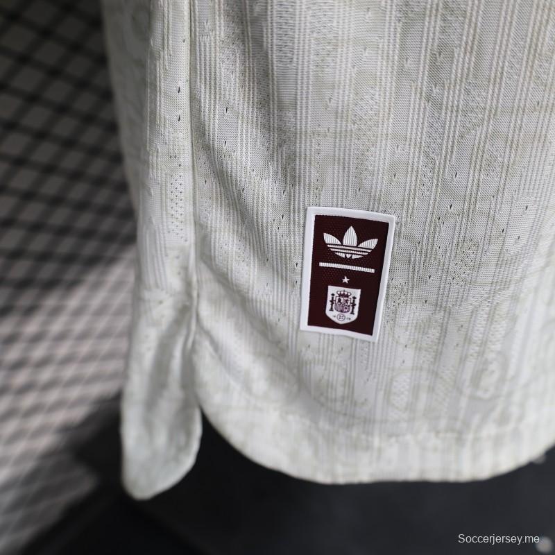 2026 نسخة اللاعب 2026 قميص منتخب إسبانيا خارج الديار أوف وايت